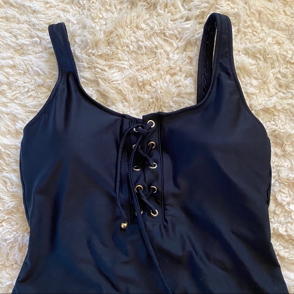 Mossimo Lace Up Front One Piece Swimsuit - Picture 3 of 8